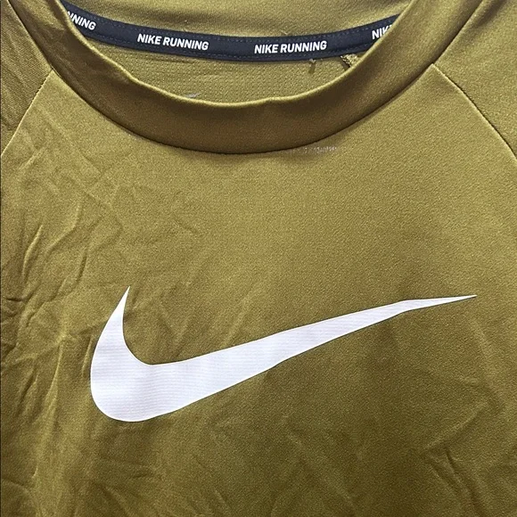 Nike Running Olive Top with White Logo - Picture 2 of 5